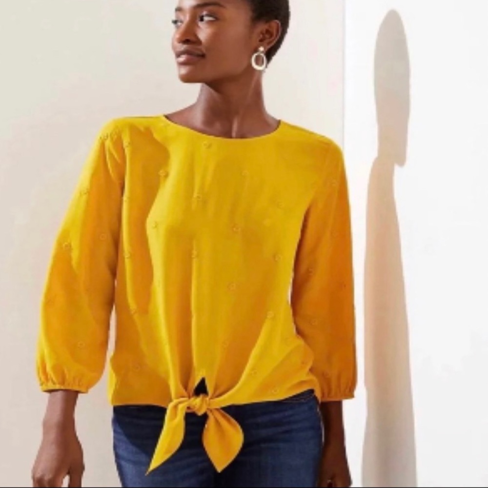LOFT Tie-Front blouse, size M